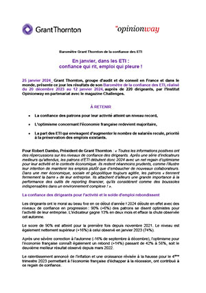 Baromètre Grant Thornton de la confiance des ETI