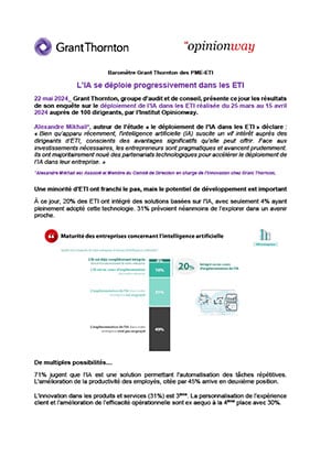 L’IA se déploie progressivement dans les ETI