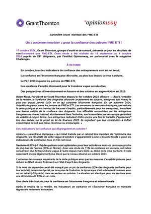 Baromètre Grant Thornton des PME-ETI