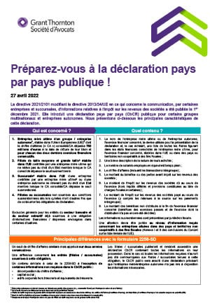 Préparez-vous à la déclaration pays par pays publique 