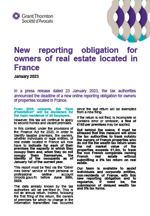 New reporting obligation for owners of real estate