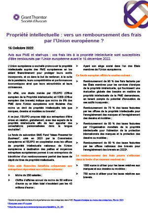 Propriété intellectuelle : vers un remboursement des frais par l’UE ?