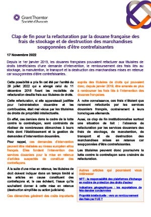 Clap de fin pour la refacturation des frais de stockage 