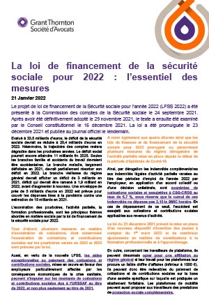 La loi de financement de la sécurité sociale pour 2022