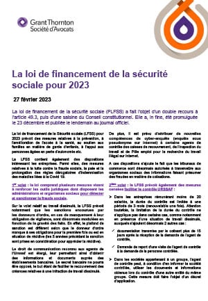 La loi de financement de la sécurité sociale pour 2023