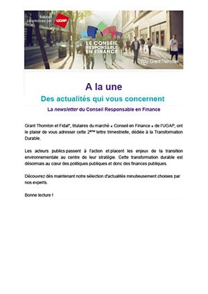 #2 Newsletter A la une : Lettre trimestrielle du secteur public