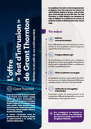 L’offre « Test d’intrusion » de Grant Thornton